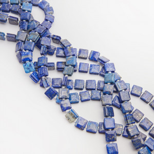 Lapis lazuli kwadrat do makamy z rowkami 10mm