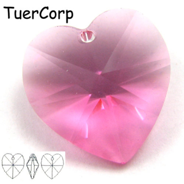 Swarovski heart 18mm rose