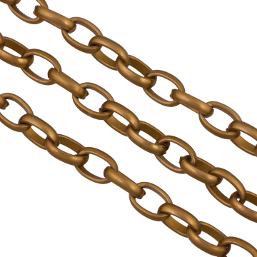 Łańcuch aluminiowy owal wypukły antyczny brąz 16x11mm