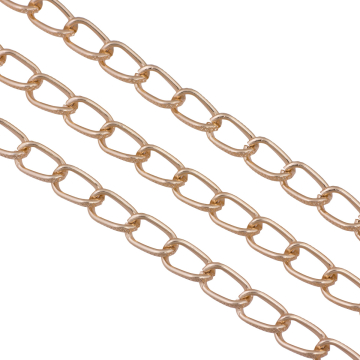 Łańcuch aluminiowy owal kratkowany rose gold 14x8mm