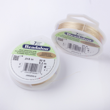 Linka stalowa Beadalon siedmiostrunowa silvergold 9.2m 0,38mm