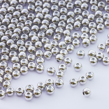 Zapięcie stoper z silikonem do cienkich sznureczków kulki srebrne 4mm