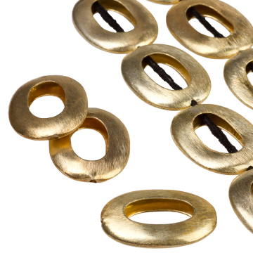 Owale wycięte satynowe kolor złoty 35x25mm