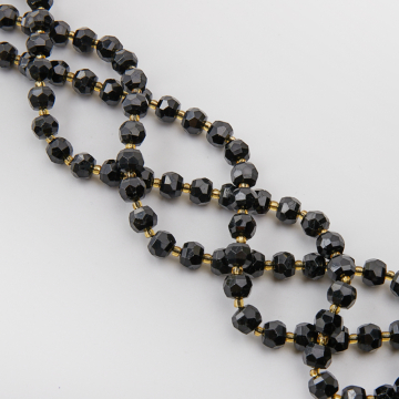 Czarny turmalin oponka fasetowana 7x6mm Czarny turmalin oponka fasetowana 7x6mm