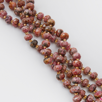 Rodonit oponka fasetowana 9x7mm