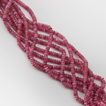 Różowy turmalin oponka fasetowana 4x2mm