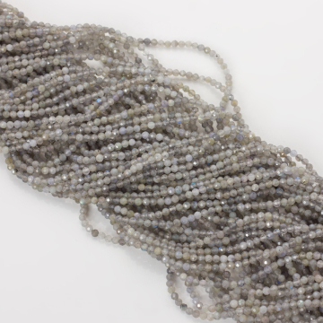 Labradoryt kulka fasetowana 2,5mm - na sznurze