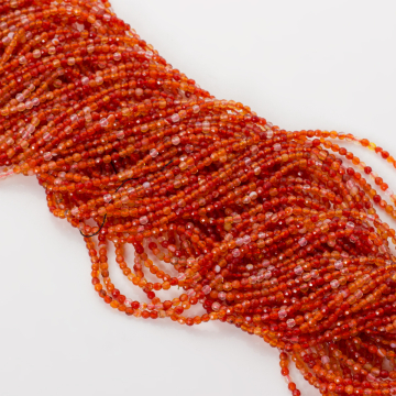 Karneol kulki fasetowane 2mm