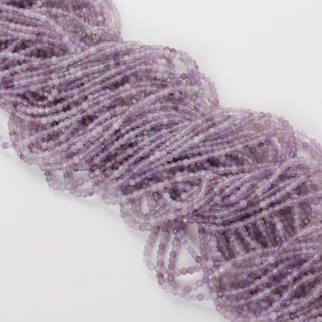 Ametyst lawendowy kulki fasetowane 2mm