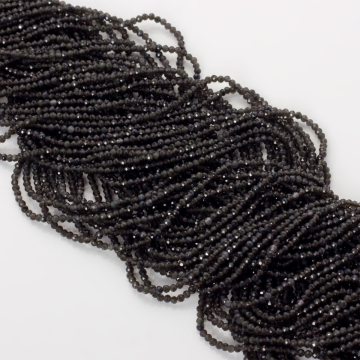 Obsydian srebrzysty kulki fasetowane 2mm - na sznury