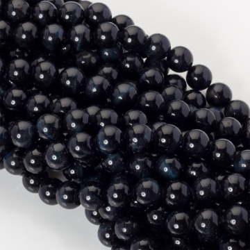 Czarne sokole oko kulki gładkie 10mm