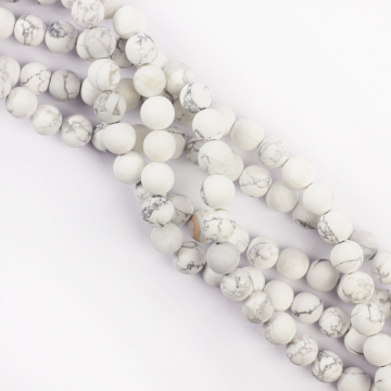 Howlit biały kulki gładkie matowa 10mm