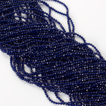 Szafir klarowany kulki fasetowane 2mm