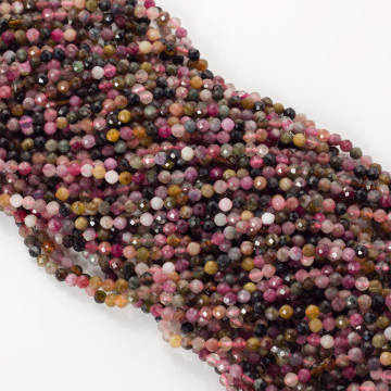 Turmalin kulki fasetowane 3mm Turmalin kulki fasetowane 3mm