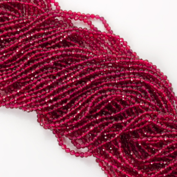 Rubin klarowany kulki fasetowane 3mm