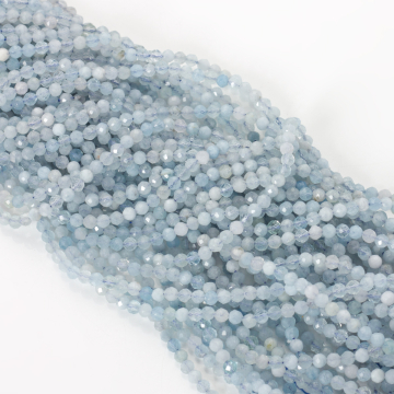 Akwamaryn kulki fasetowane 3mm