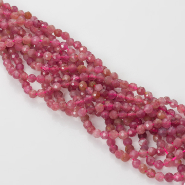 Turmalin rubinowy kulki fasetowane 3.5 mm