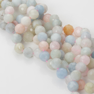 Morganit kulki fasetowane 8 mm
