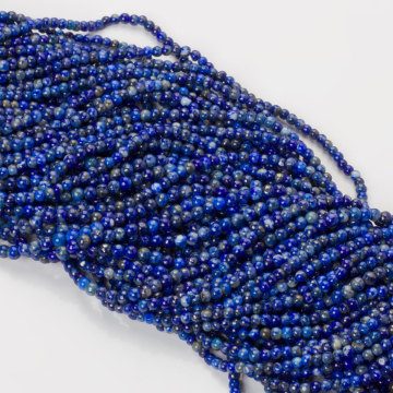 Lapis lazuli kulki gładkie 3mm