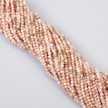 Opal różowy kulki fasetowane 3mm