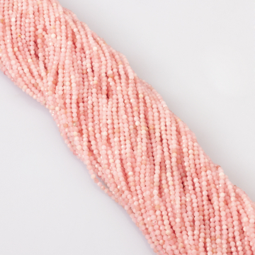 Opal różowy kulki fasetowane 2mm