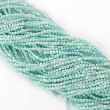 Amazonit kulki fasetowane 2mm
