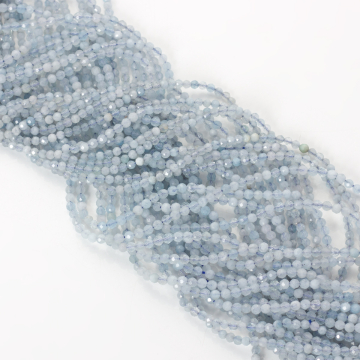 Akwamaryn kulki fasetowane 2.5mm