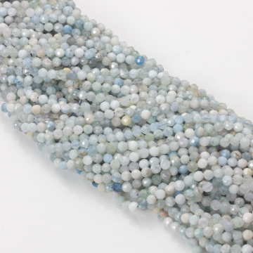Akwamaryn kulki fasetowane 4mm