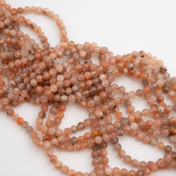 Kamień słoneczny kulka fasetowana 4mm