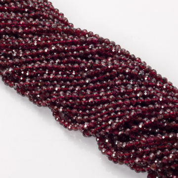 Granat kulki fasetowane 4mm