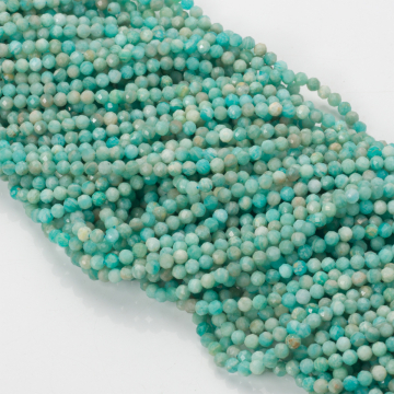 Amazonit kulki fasetowane 3mm - na sznury