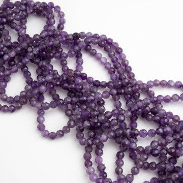 Ametyst kulka fasetowana 4mm