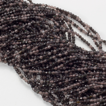 Kwarc dymny kulki fasetowane 2mm