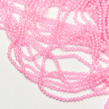 Cyrkonia różowa kulka fasetowana 3mm