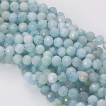 Akwamaryn kulki fasetowane 8mm