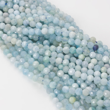 Akwamaryn kulka fasetowana 6mm