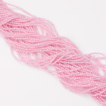 Cyrkonia kulka fasetowana różowa 2mm