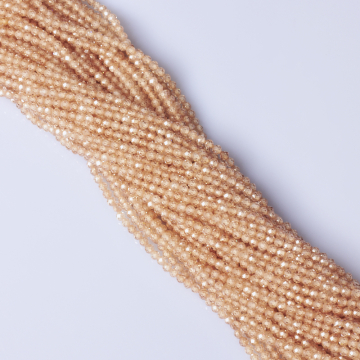 Cyrkonia szampańska kulka fasetowana 3mm - na sznurze