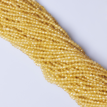 Cyrkonia cytrynowa kula fasetowana 3mm