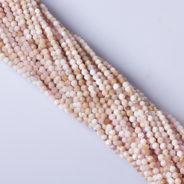 Opal różowy kulka fasetowana platerowana 3.5mm