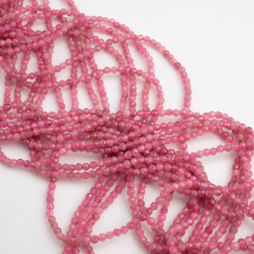 Turmalin rubinowy kulka fasetowana 2mm