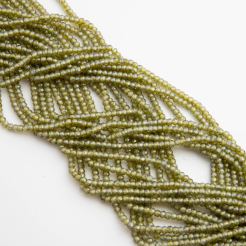 Cyrkonia oponka fasetowana 3x2mm zielona