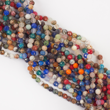 Mix kamieni kulki fasetowane 6mm