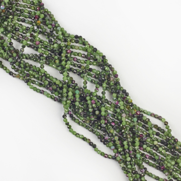 Zoisyt z rubinem kulka fasetowana 2,5mm