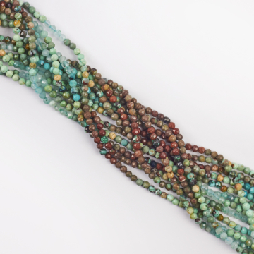 Chryzokola kulka fasetowana cieniowana 3,5mm