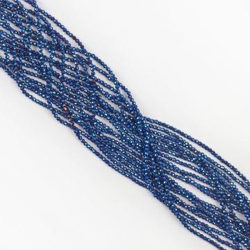 Spinel platerowany kulka fasetowana 2mm - na sznurze