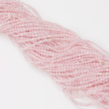 Kryształ górski różowy kulka fasetowana 2,5mm Kryształ górski różowy kulka fasetowana 2,5mm
