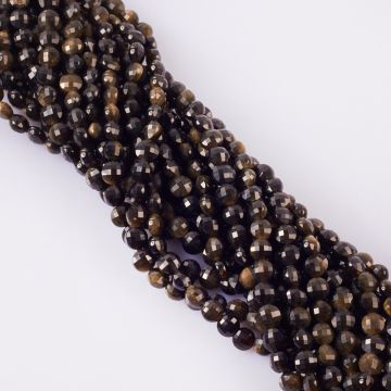 Złoty obsydian dysk fasetowany 6mm