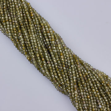 Cyrkonia zielona kulka fasetowana 3mm