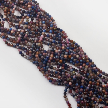 Rubin z szafirem kulka fasetowana 4mm